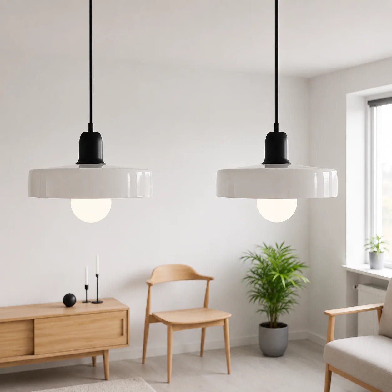 Zestaw 2 lamp UFO – czarno-białe