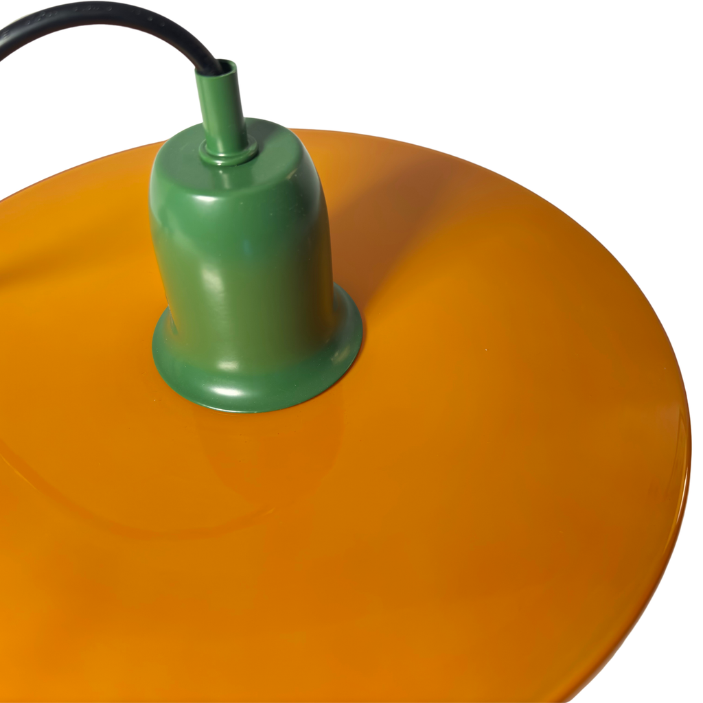 Lampa wisząca UFO szklana loft E27 nowoczesna sufitowa pomarańczowo-zielona