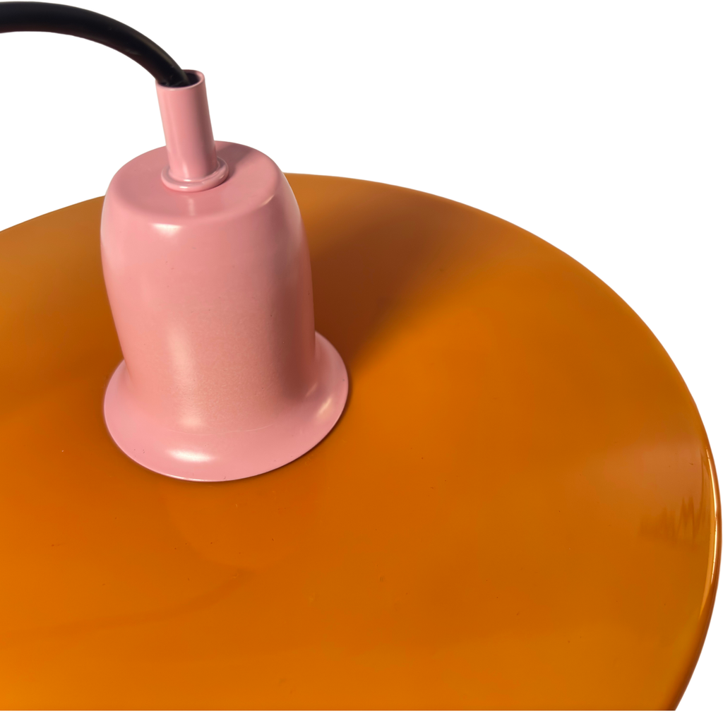 Lampa wisząca UFO szklana loft E27 nowoczesna sufitowa pomarańczowo-różowa