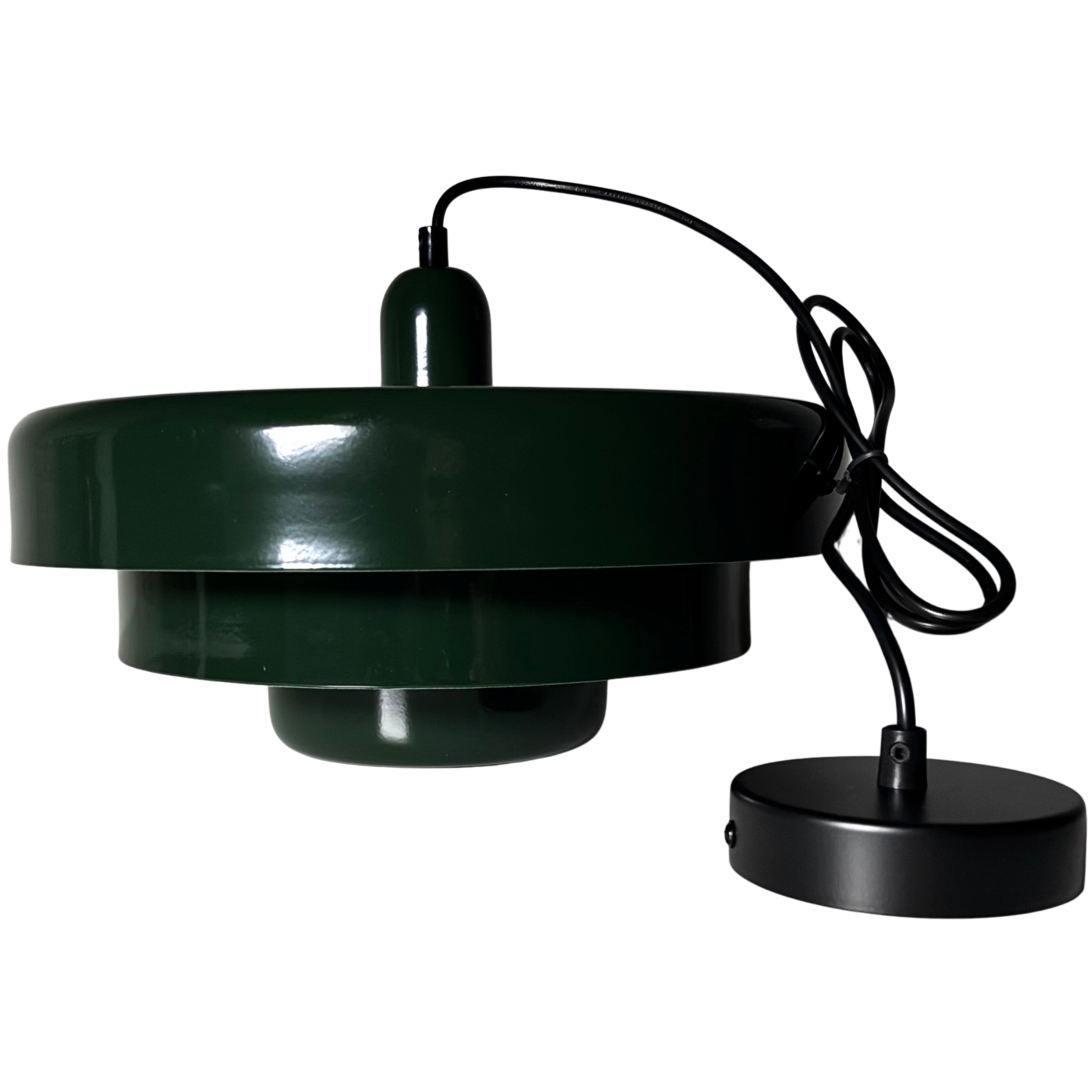 Vertigo lampa wisząca retro loft industrialna 33 cm metal ciemna zieleń E27