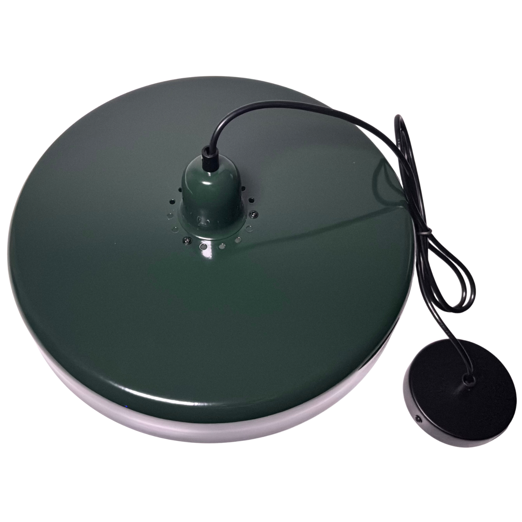 Vertigo lampa wisząca retro loft industrialna 33 cm metal ciemna zieleń E27