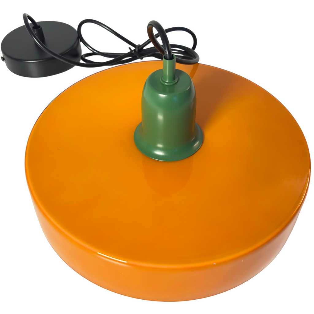 Lampa wisząca UFO szklana loft E27 nowoczesna sufitowa pomarańczowo-zielona