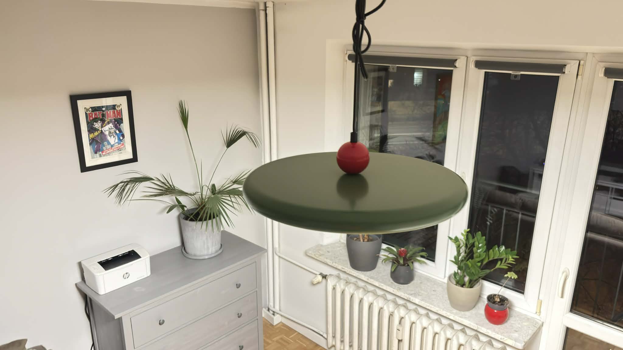 Cherry Pop Lampa Wisząca LED Retro PRL Zielono-Czerwona 40 cm | Vintage | Lumi-lab