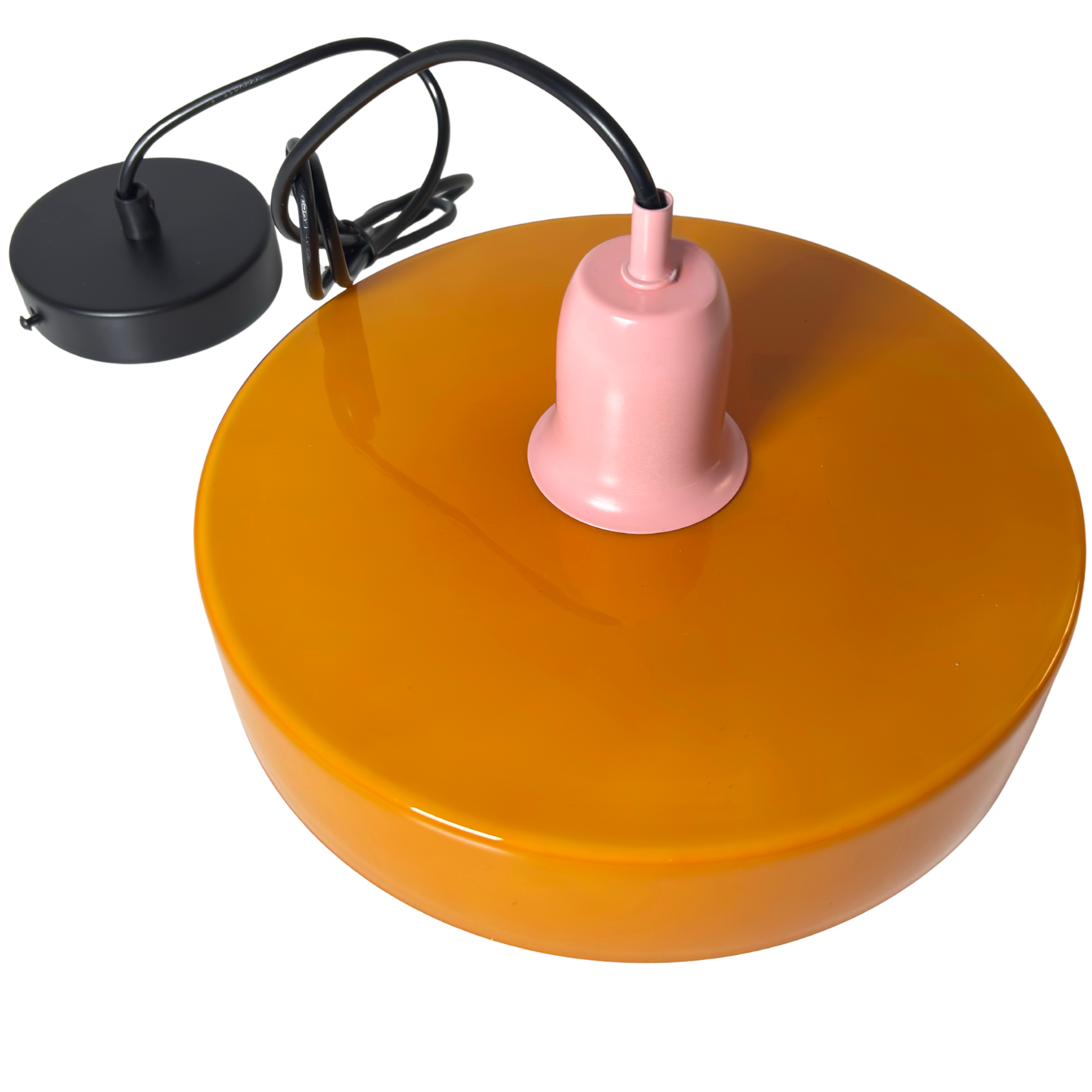 Lampa wisząca UFO szklana loft E27 nowoczesna sufitowa pomarańczowo-różowa