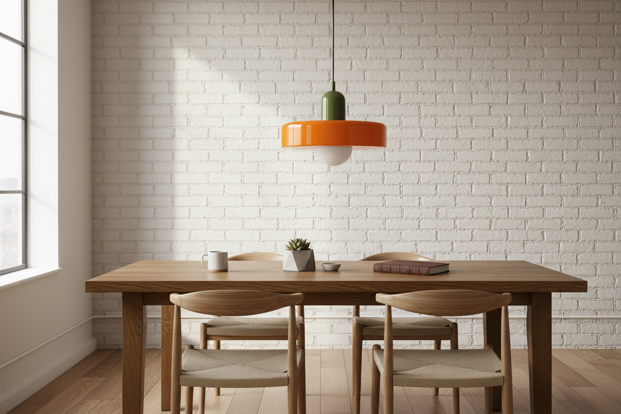 Lampa wisząca UFO szklana loft E27 nowoczesna sufitowa pomarańczowo-zielona