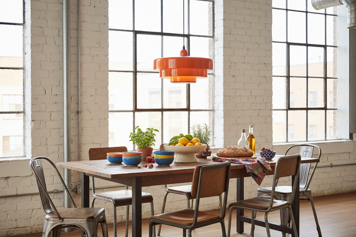 Vertigo lampa wisząca retro loft industrialna 33 cm metal pomarańczowa E27