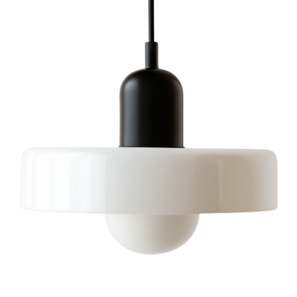 Lampa wisząca UFO szklana loft E27 nowoczesna sufitowa czarno-biała