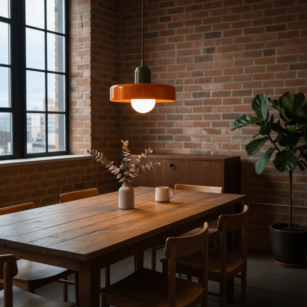 Lampa wisząca UFO szklana loft E27 nowoczesna sufitowa pomarańczowo-zielona